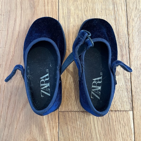 Velvet Mary Janes for Kids - Dark Navy - Picture 4 of 9